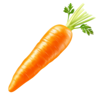 Fresh carrot isolated on a transparent background showcasing its vibrant orange color and green leaves, Carrot isolated on trransparent png
