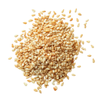 Fresh sesame seeds scattered on a clean transparent background highlighting their natural color and texture, Fresh sesame seeds on a transparent background png