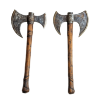 Medieval war axes displayed on a transparent background showcasing their craftsmanship and historical significance, Medieval War Axes on transparent background png