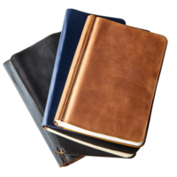 Neatly stacked paper notebooks for office work on a transparent background showcasing versatile office supplies, Paper notebooks for office work on transparent backgroundfile png