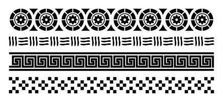 Aztec borders set ornament on white background vector