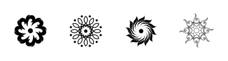 Set of collection luxury floral ornament beauty logo design on white background vector