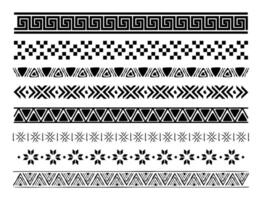 Aztec borders set on white background vector