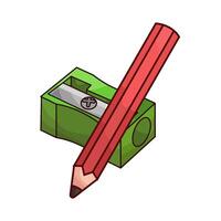 red pencil with sharpener vector