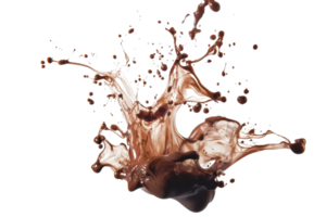 uma dinâmico respingo do chocolate parece para explodir a partir de uma central apontar, exibindo fluido movimento e rico, Sombrio matizes. png