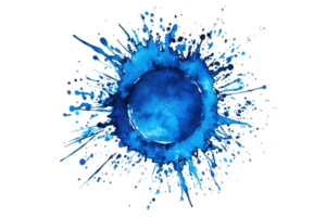 A vibrant blue splash radiates from a central circular shape, creating a dynamic visual effect. png