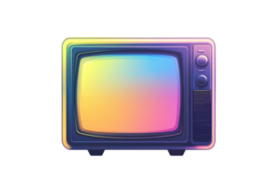 A retro television set displaying a vibrant, colorful gradient. png