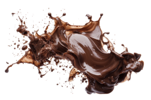 uma dinâmico respingo do rico chocolate, exibindo Está lustroso textura e fluido movimento, criando a atraente visual experiência. png
