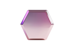 A smooth, hexagonal object with gradient colors, reflecting light elegantly, showcasing a modern design. png