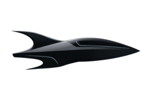 A sleek, futuristic vehicle design featuring sharp lines and a streamlined shape, embodying advanced technology and innovation. png