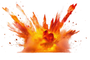 A vibrant explosion with fiery colors and dynamic bursts, showcasing intense energy and powerful force. png