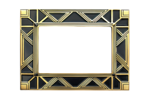 A decorative rectangular photo frame with geometric patterns and a metallic finish. png