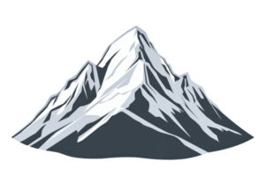A tall, snow-capped mountain with sharp peaks and rugged slopes. png