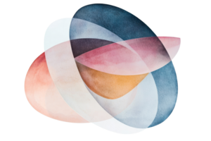 A harmonious arrangement of overlapping, colorful shapes creating a visually captivating abstract composition. png