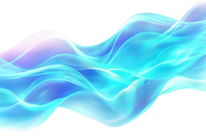 A flowing wave of translucent blue and purple hues against a transparent background, creating a sense of motion and abstract beauty. png