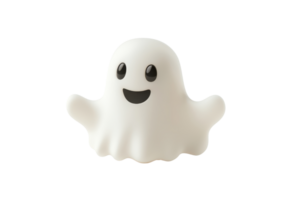 A cute, smiling ghost figure with rounded edges and expressive eyes, designed to evoke a playful and friendly atmosphere. png