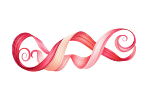 A vibrant, swirling ribbon in shades of pink and red, showcasing elegant curves and smooth transitions. png