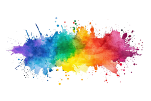 A vibrant splash of colorful paint showcasing a blend of hues from blue to red, creating an artistic and dynamic visual effect. png
