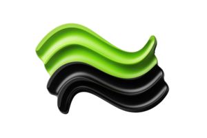 A wavy design featuring layered green and black shapes, emphasizing a modern and dynamic aesthetic. png