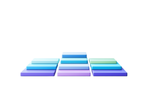 A series of colorful, stacked rectangles arranged in a visually appealing pattern. png