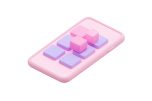 A stylized arrangement of colorful geometric blocks on a soft, rounded platform, showcasing a playful design. png