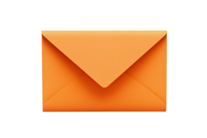 An orange envelope with a pointed flap. png