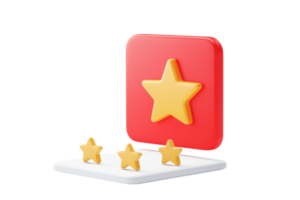 A colorful star icon with three smaller stars positioned below it, symbolizing rating or achievement. png