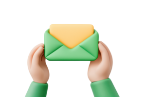A colorful envelope held by hands, symbolizing communication and delivering messages. png