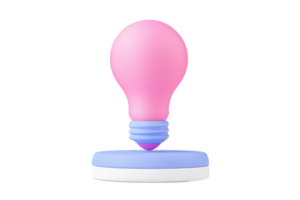 A colorful stamp featuring a pink bulb design and a blue base, showcasing a playful and modern aesthetic. png