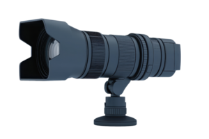 A detailed camera lens showcasing its intricate design and focus mechanism, emphasizing its professional photography capabilities. png