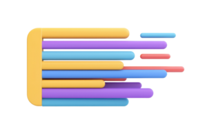 A series of colorful, elongated shapes arranged to suggest motion, creating a dynamic and modern visual effect. png