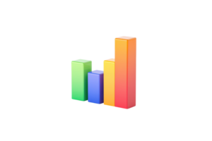 A colorful bar chart with varying heights, representing different data values and trends. png