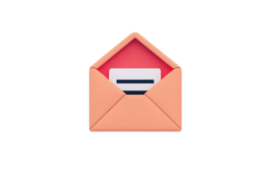 A colorful envelope with a card peeking out, symbolizing communication and messages. png