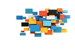 A vibrant collection of colorful rectangular shapes arranged in an overlapping manner. png