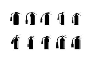 Fire extinguisher silhouette set vector