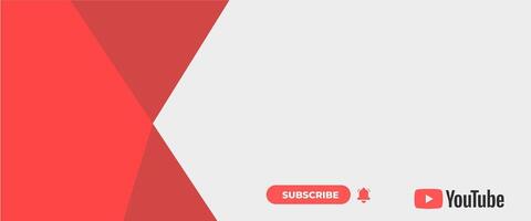 Youtube banner red with subscribe button vector