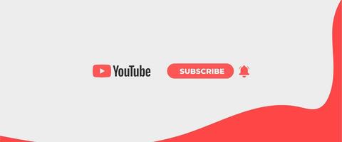 Modern YouTube Banner in Red and grey vector