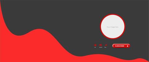 Fluid red and black banner youtube vector