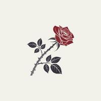 Rose silhouette on grey background vector