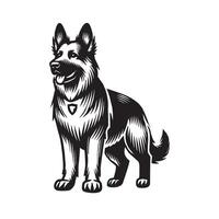 German Shepherd Dog Relex standing Transparent background vector