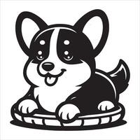 Tri color baby Welsh Corgi dog Transparent background vector