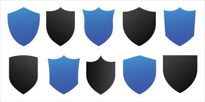 Shield icons. Security shield icons. Security shields. Protection icons. Protection shapes. Shield protection icons. vector