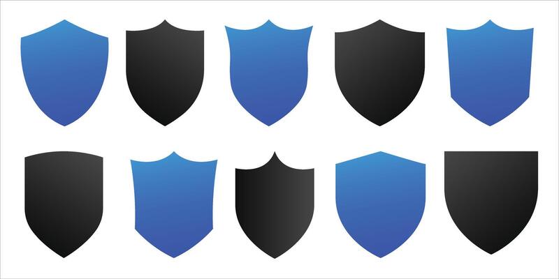 Shield icons. Security shield icons. Security shields. Protection icons. Protection shapes. Shield protection icons.