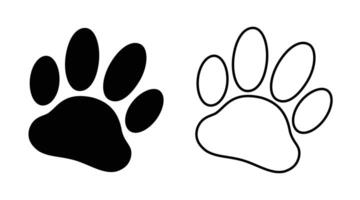 Paw print icon. Black paw print. Cat footprint. Cat and Dog paw. Paw print flat icon. Paw prints. vector