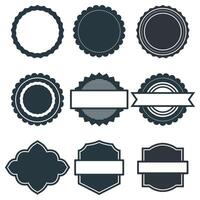 Set of vintage label shapes. Retro shapes. Label badges and frames. vector
