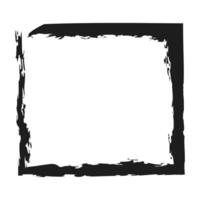 Black grunge square shape. Brush strokes frame element, frame for design. vector