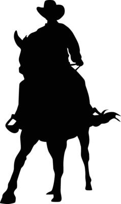 Horse and cowboy silhouette