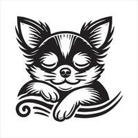 ChihuahuaIn Relex sleeping dog Transparent background vector