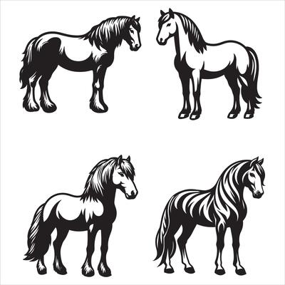 Unicorns Minimalist and Simple Silhouette Transparent background