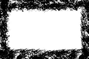 Abstract Black Grunge Grainy Rectangular Frame. Thick and Bold Frame with Stippled Smear Distressed Effect vector